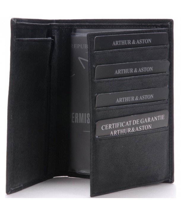 Portefeuille en cuir vachette